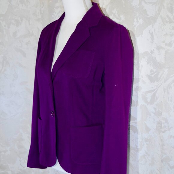 Talbots Purple Single Button Notch Lapel Blazer Jacket Size 6 - Picture 4 of 7